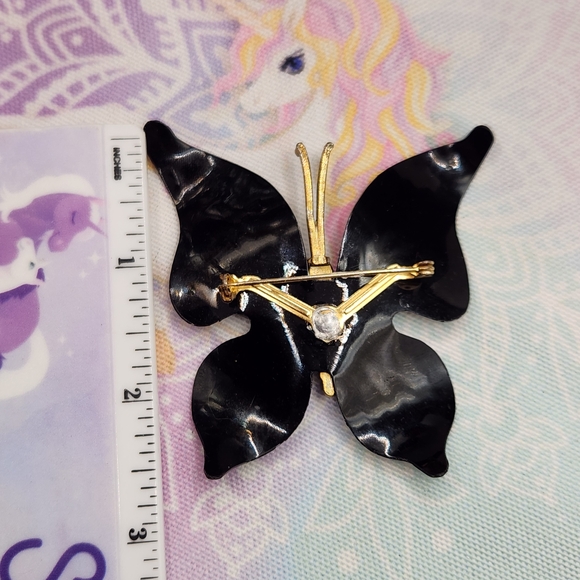 Vintage Green and Blue Butterfly Brooch - Picture 6 of 6